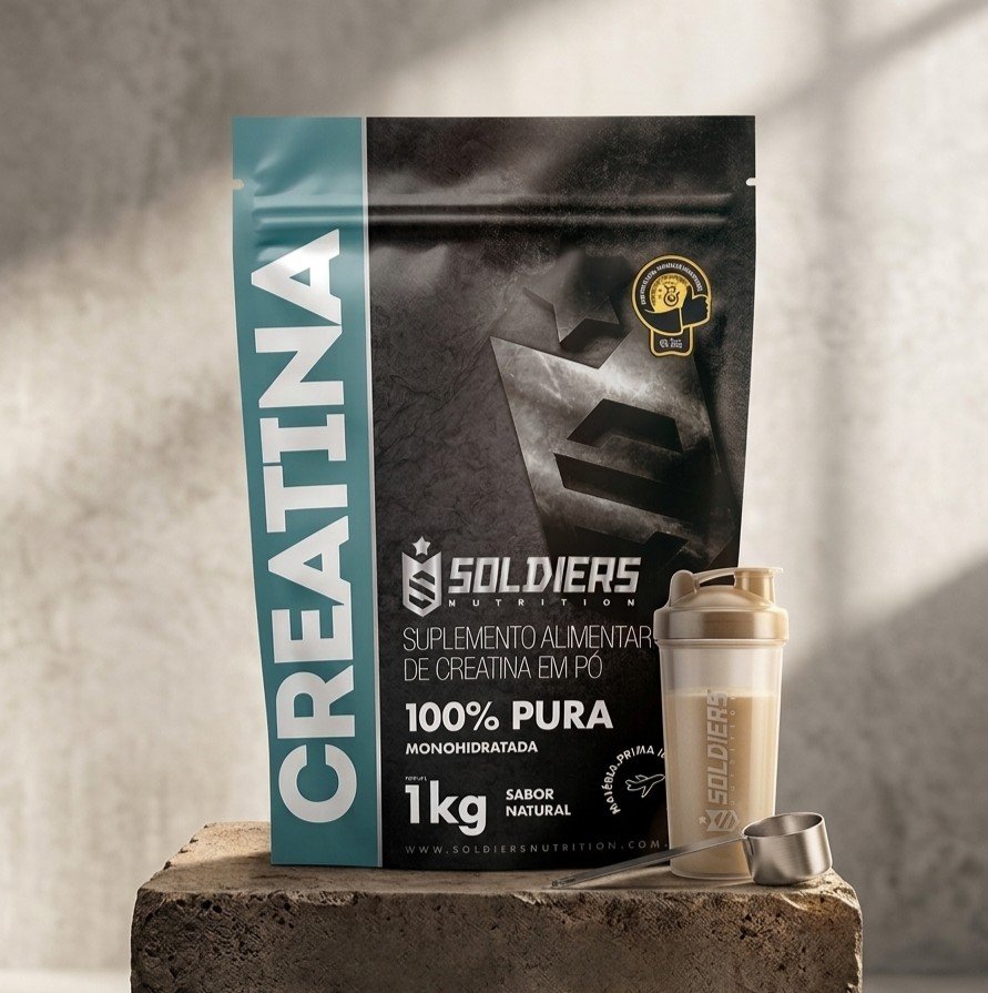 Creatina 1kg Suplemento Monohidratada em pó 100% Pura - Soldiers Nutrition